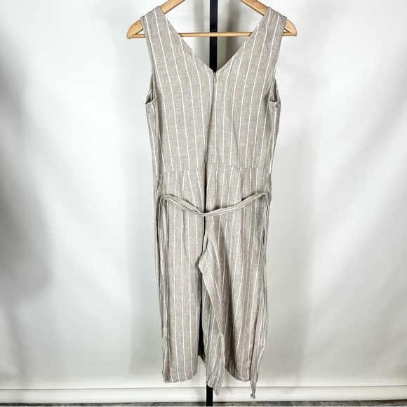 BeachLunchLounge Linen and Cotton Striped Jumpsuit Size Small - Picture 3 of 9